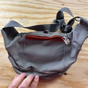 Men's Gray Belt Bag‎ with Red Accent